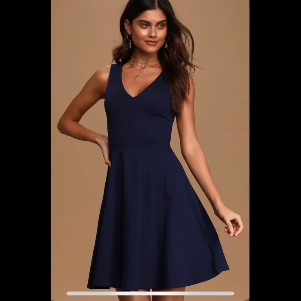 Lulus Navy Skater Dress